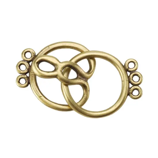 Three-Strand Round Bronze-Plated Hook & Eye Clasp – 26Mm × 13.4Mm, Single Set 1