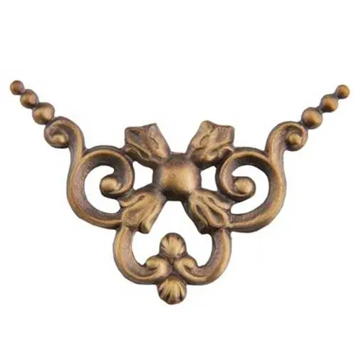 Tied Ribbons Brass Element – Pair Of Elegant Stamped Metal Accents 1