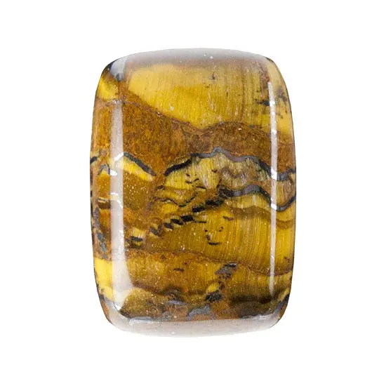 Tiger Iron Cabochon – Rectangle-Shaped Polished Stone With Banded Texture 1
