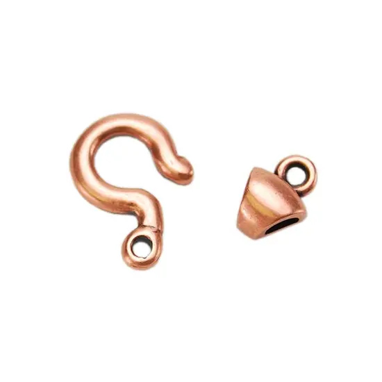 Tiny Tubular Hook-And-Eye Copper Clasp – One Set 1