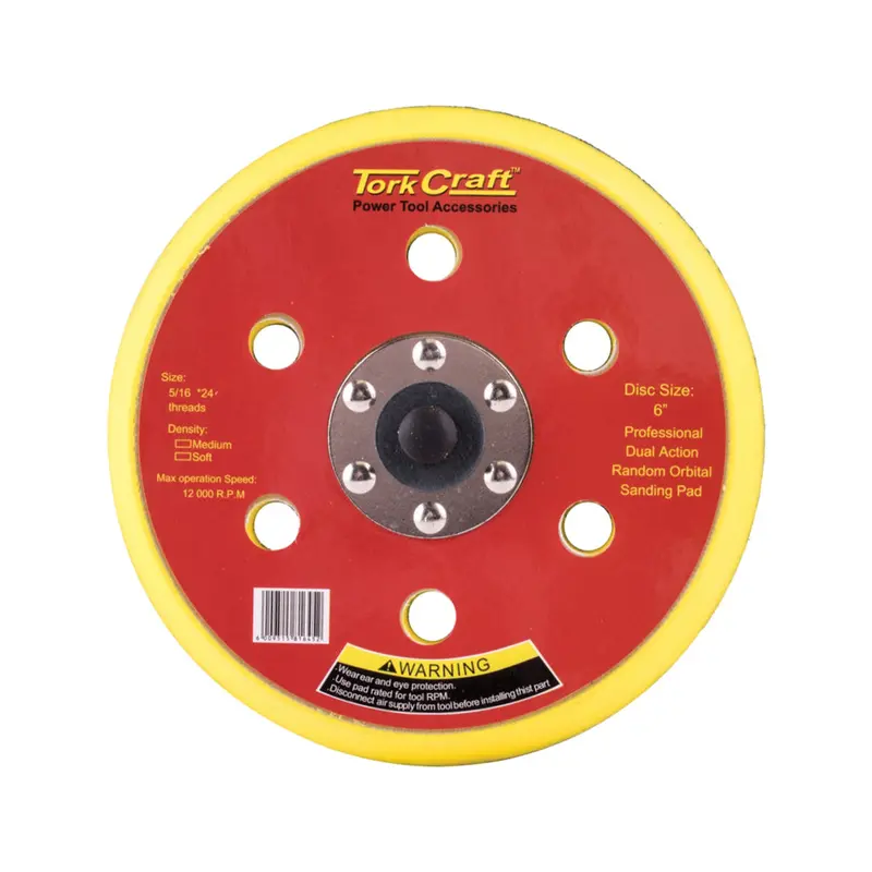 Tork Craft 6-Hole Sanding Pad For Da Sanders – 150Mm (6") With 5/16"–24Unf Thread 1
