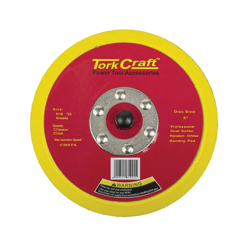 Tork Craft Dual-Action Sander Pad – 125 Mm (5 Inch), 5/16–24 Unf, Medium-Soft Density 1