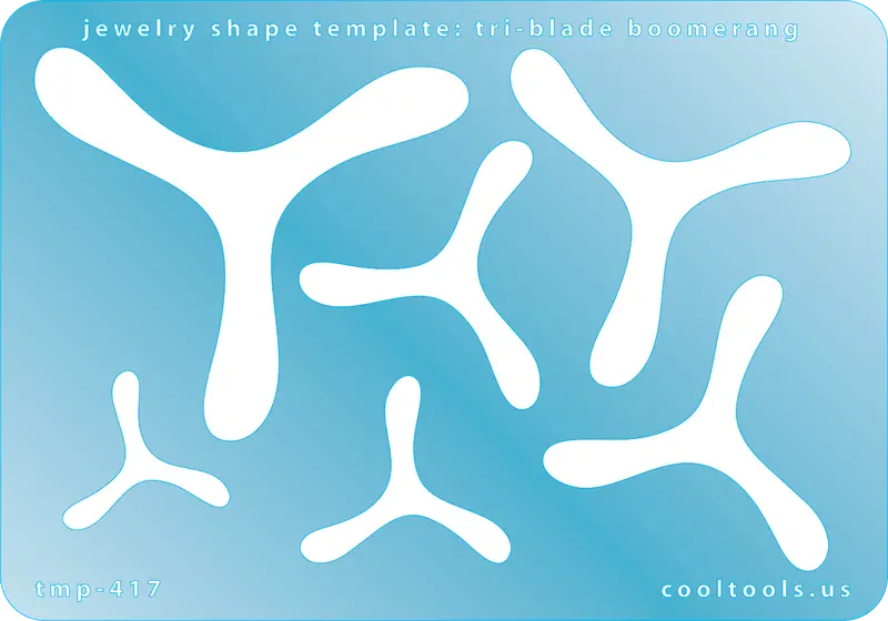 Tri-Blade Boomerang Jewelry Template For Dynamic, Angular Designs 1