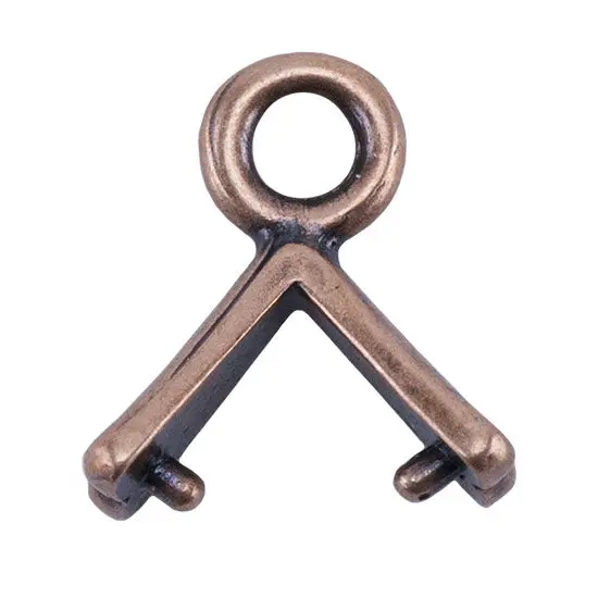 Triangle-Shaped Copper Pinch Bail — Pack Of 3 1