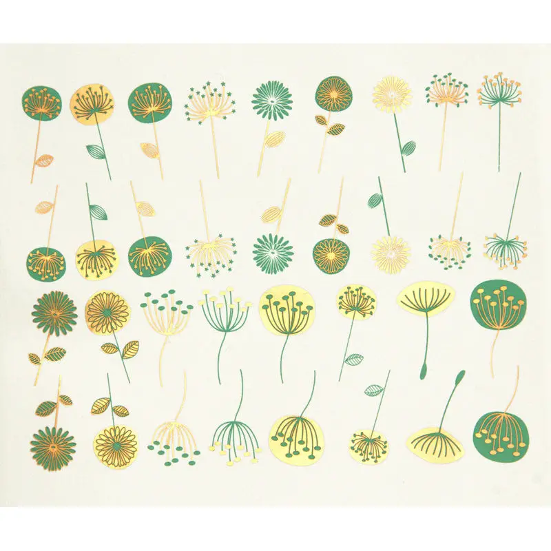 Two-Tone Modern Flower Decals For Enamel, Ceramic & Glass Surfaces 1