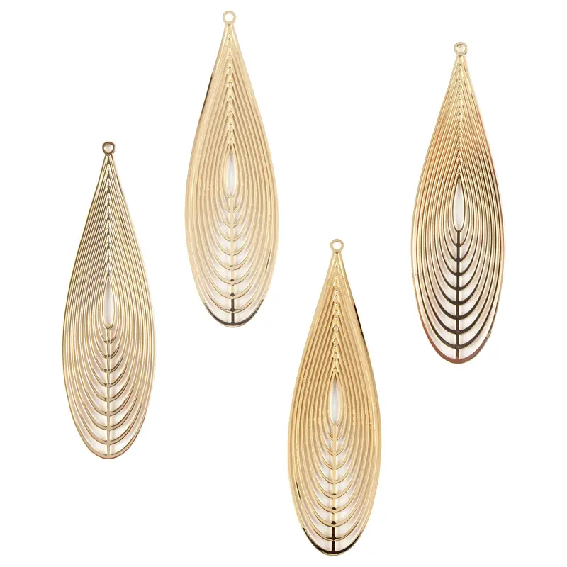 Versatile Drop Brass Pendant Set – 4-Piece Pack 1