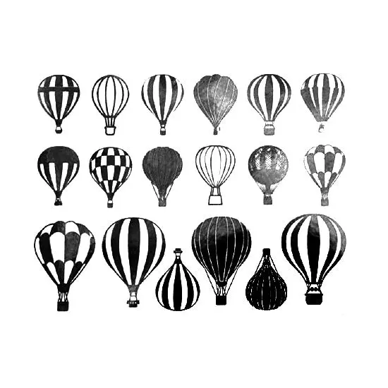 Vintage-Style Hot Air Balloon Decals For Enamel, Ceramic & Glass 1