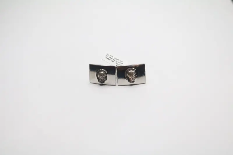 Vintage-Style Sterling Silver Trojan Cufflinks – 11.0G 1