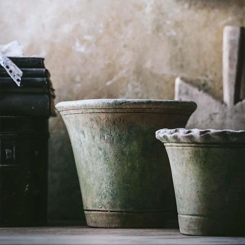 Vintage-Style Unglazed Terracotta Planter 1