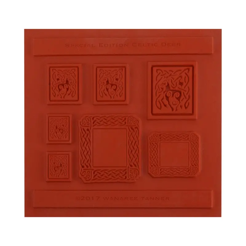 Wanaree Tanner Celtic Deer Texture Plate – Nature-Inspired Relief Plate 1