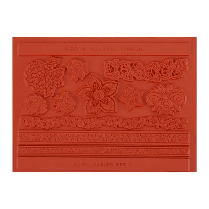 Wanaree Tanner Henna Bloom Texture Plate – Intricate Botanical Design 1