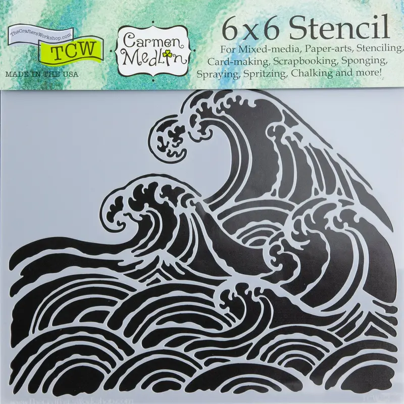 Wave Pattern Design Stencil For Enameling 1