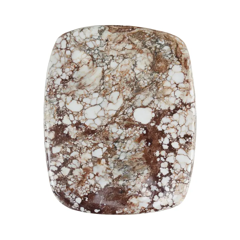 White Buffalo Gemstone Cabochon – 35Mm × 28Mm Organic Freeform Slice 1