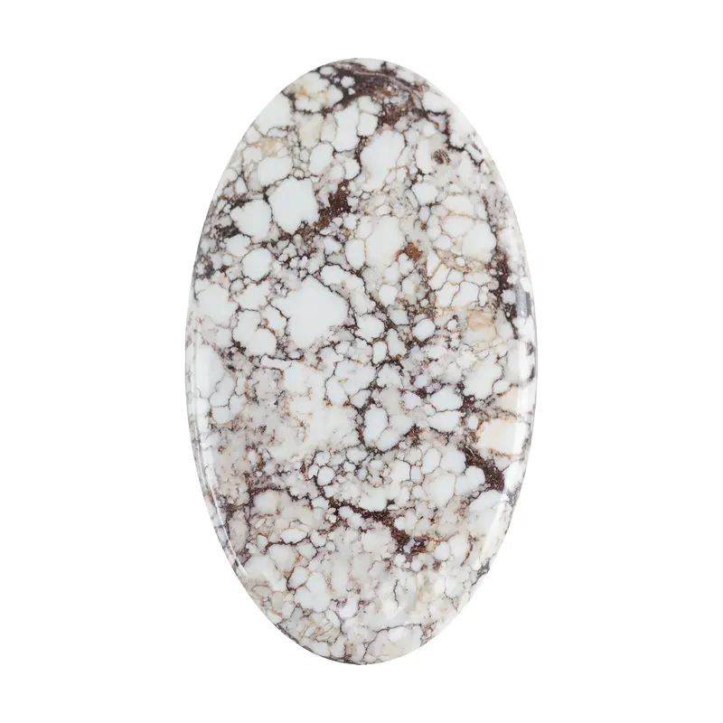 White Buffalo Oval Cabochon – 43Mm × 25Mm Smooth Polished Stone 1