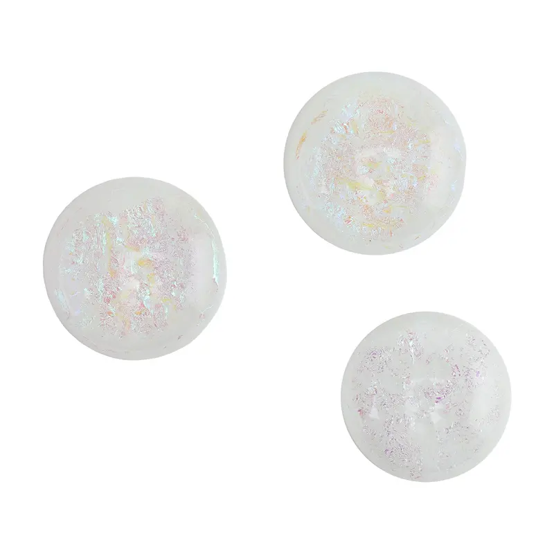 White Opal Dichroic Round Cabochons – Soft Luminous Sheen 1
