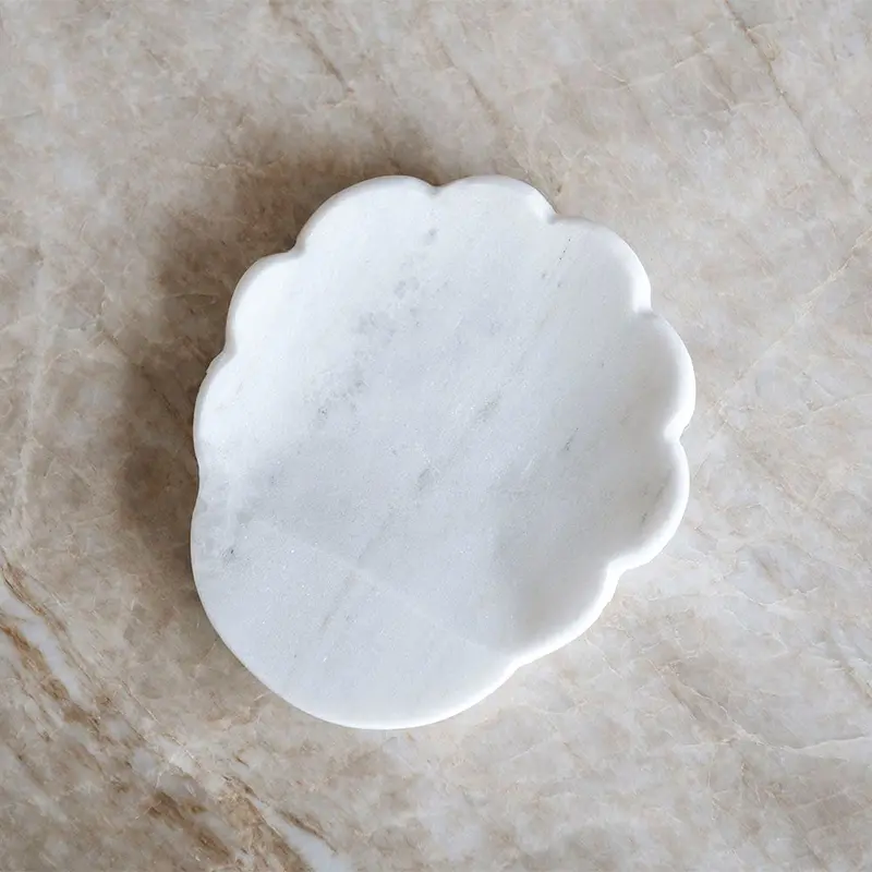 White Petal Marble Spoon Rest 1