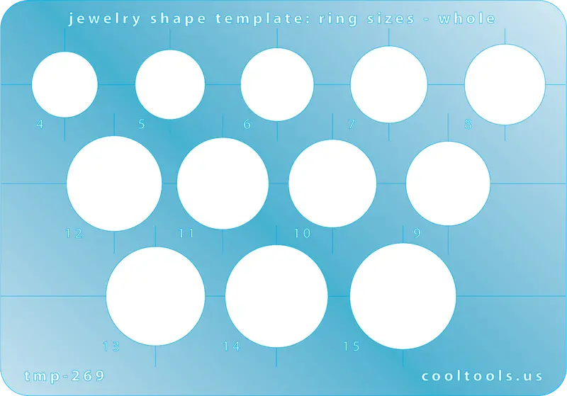 Whole-Size Ring Sizing Template – Printable Jewelry Gauge 1