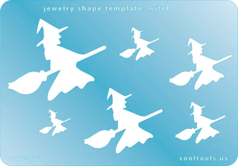 Witch Silhouette Jewelry Template For Occult-Themed Pendants 1