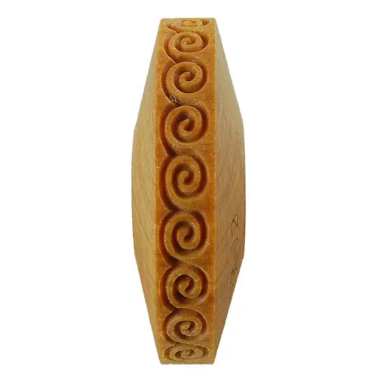 Wooden Finger Texture Roller – 8Mm Greek Key Spiral Engraving 1