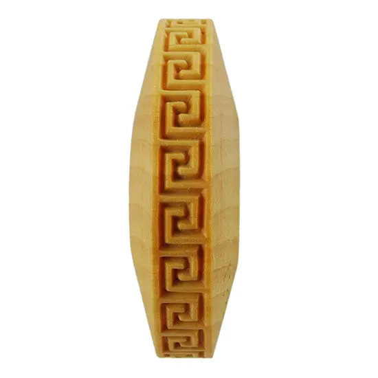 Wooden Finger Texture Roller – 8Mm Greek Key Square Motif 1