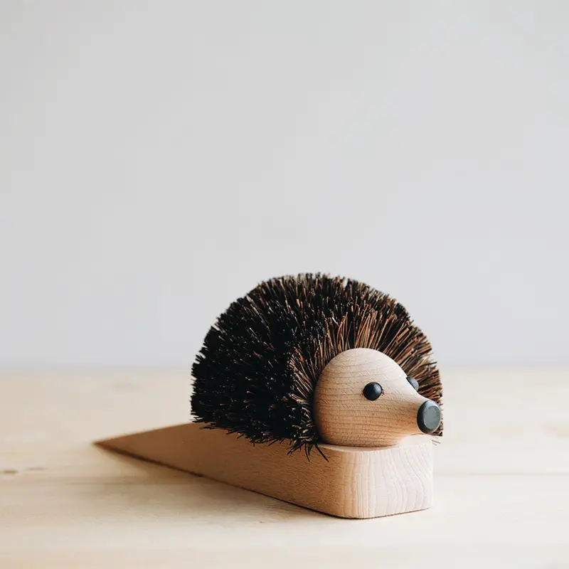 Wooden Hedgehog Door Stopper 1