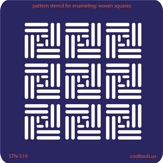 Woven Square Pattern Stencil For Enameling 1
