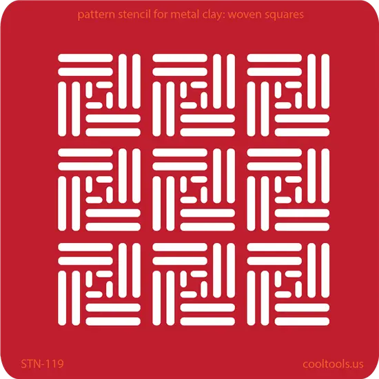 Woven Squares Metal Clay Stencil 1