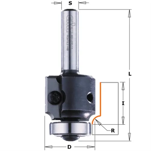 Cmt 661.064.11 Carbide Roundover Router Bit – 1/4" Radius, 1-1/8" Dia., 1/4" Shank 1