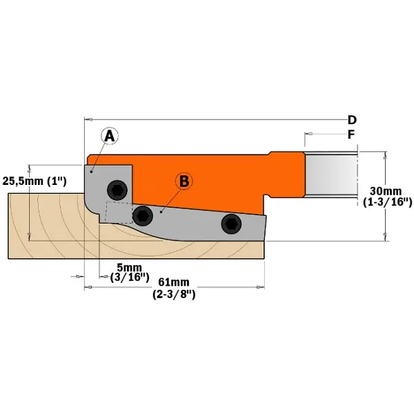 Cmt 695.013.A2 Dual Profiled Knives For Raised Panel Cutter Heads 1