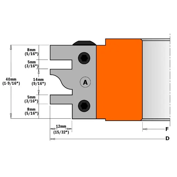 Cmt 695.014D Replacement Knives For One-Piece Rail-And-Stile Shaper Cutter Head 1