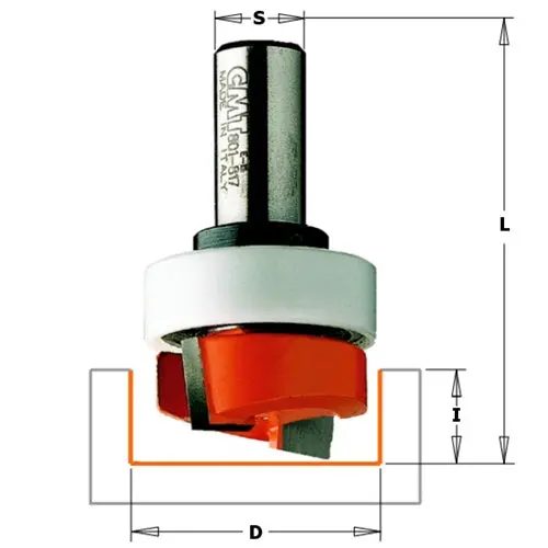 Cmt 801.127.11B 1/2" Diameter Mortising Bit With 1/4" Shank 1
