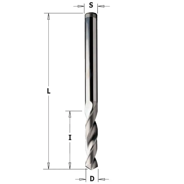Cmt Left-Hand Twist Drill – 2 Mm X 25 Mm X 49 Mm, Optimized For Chip Ejection 1