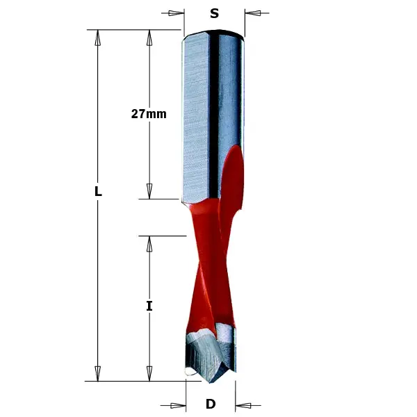 Cmt Precision Dowel Drill Bit – 9 Mm (23/64") Diameter 1