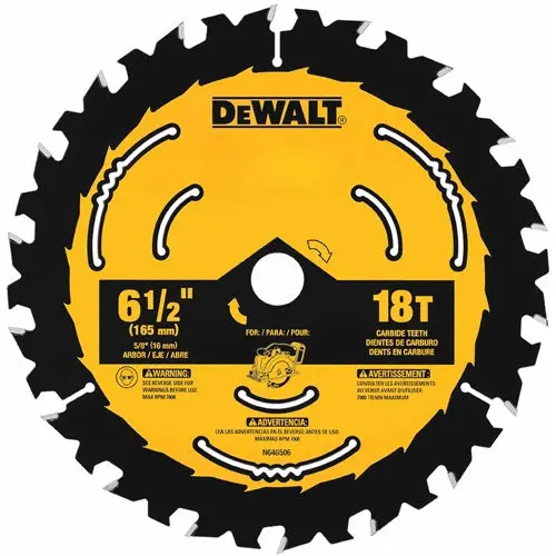 Dewalt Dwa1612Cmb 6-1/2" Circular Saw Blade – 18T Carbide-Tipped, 5-Pack Value Set 1
