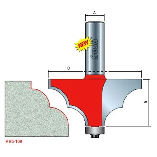 Freud Solid Surface Edge Profiling Bit – 2-1/2" Diameter, Seamless Finishing For Countertops 1