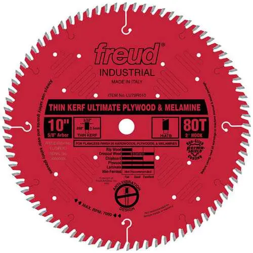 Freud Thin-Kerf Plywood & Melamine Circular Saw Blade – 10" Diameter, Ultra-Smooth Finish 1