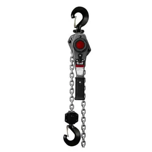 Jet Lever Hoist – 1-1/2 Ton Capacity, 20 Ft Lift Height, Shipyard-Style Hooks Included 1