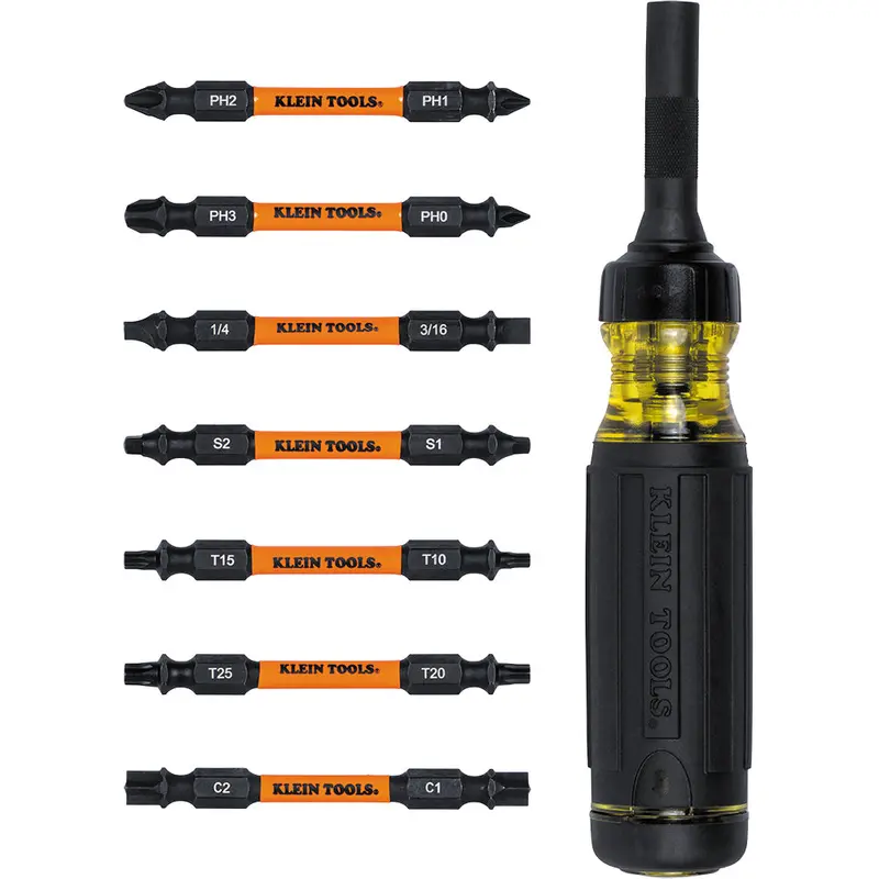 Klein 15-In-1 Ratcheting Screwdriver – Impact-Rated, Torsion Zone Multi-Bit Handle 1