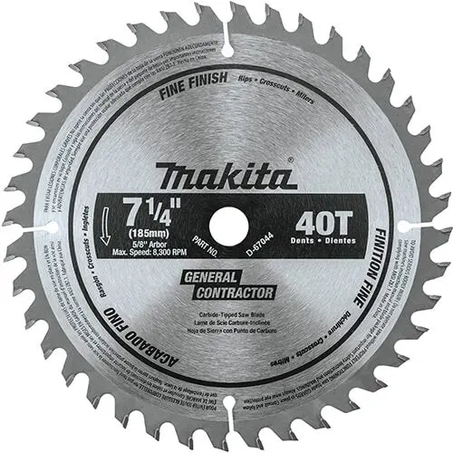 Makita 194093-8 40-Tooth Carbide-Tipped Circular Saw Blade — 7-1/4 Inch 1