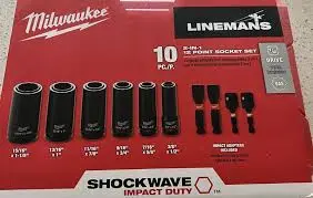 Milwaukee 49-66-5119 Shockwave Lineman’S Dual-Size Socket – 3/8" & 1/2", 12-Point 1