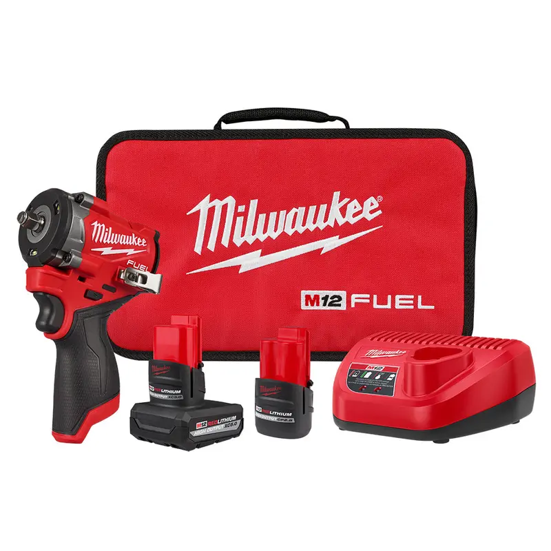 Milwaukee M12 Fuel 3/8-Inch Stubby Impact Wrench – 2562-22 Kit With Battery & Charger 1