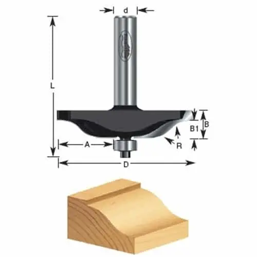 Timberline 420-22 Raised Panel Router Bit – 2-1/4" Diameter, 1/2" Shank 1
