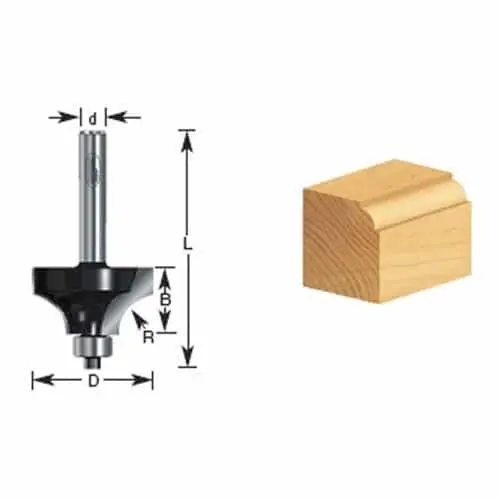 Timberline Beading Router Bit – 3/16" Round Over Profile 1